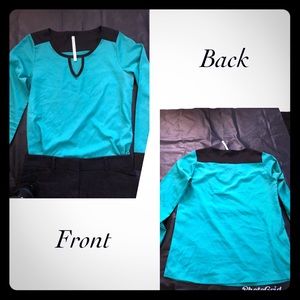 Green/Black Blouse